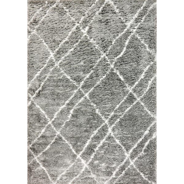 Nordic Grey/Ivory 5 ft. 1 in. x 7 ft. 2 in. Trellis Area Rug