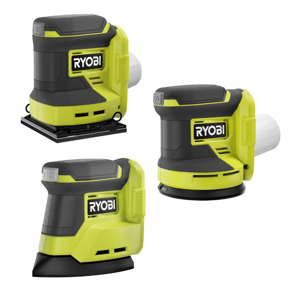 ONE+ 18V Cordless 3-Tool Combo Kit with 1/4 Sheet Sander, Corner Cat Finish Sander, and Random Orbit Sander (Tools Only) -  RYOBI, PCL401B+2