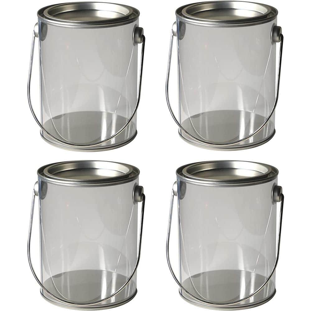1.7 Ounces Clear Mini Plastic Paint Bucket, Paint Can with Lid and  Handle(Set of 30)