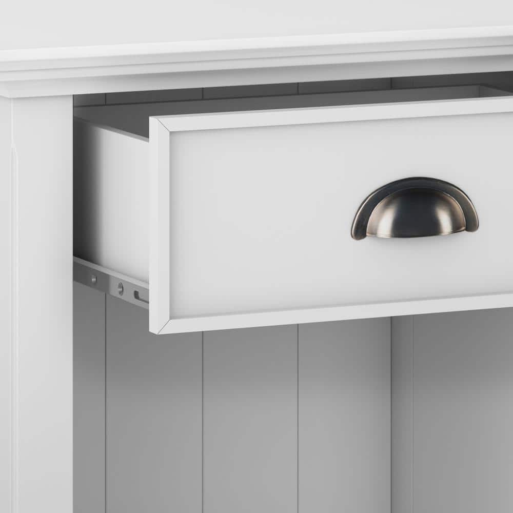 Acadian White Solid Wood 24'' Wide Nightstand with Drawer