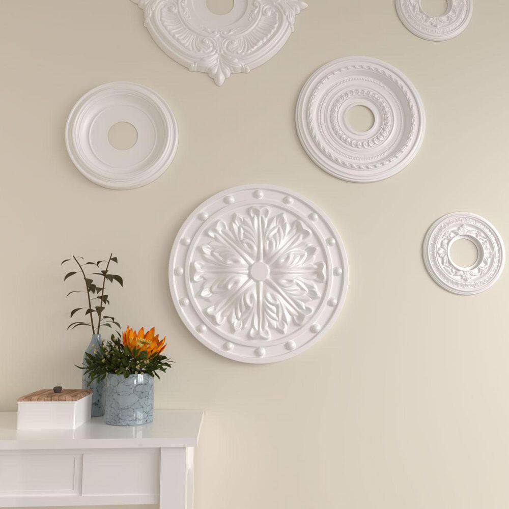 Primed Polyurethane Acanthus Leaf Ceiling Medallion, 20.5"