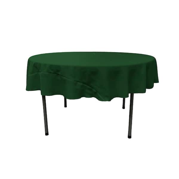 LA Linen Hunter Green 72 in. Round Polyester Poplin Tablecloth
