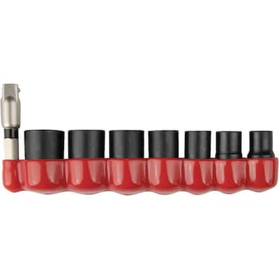 ImpactXPS 1/4 in. Drive 6-Point Metric Impact Socket Set with Standard Socket Adapter (8-Piece)