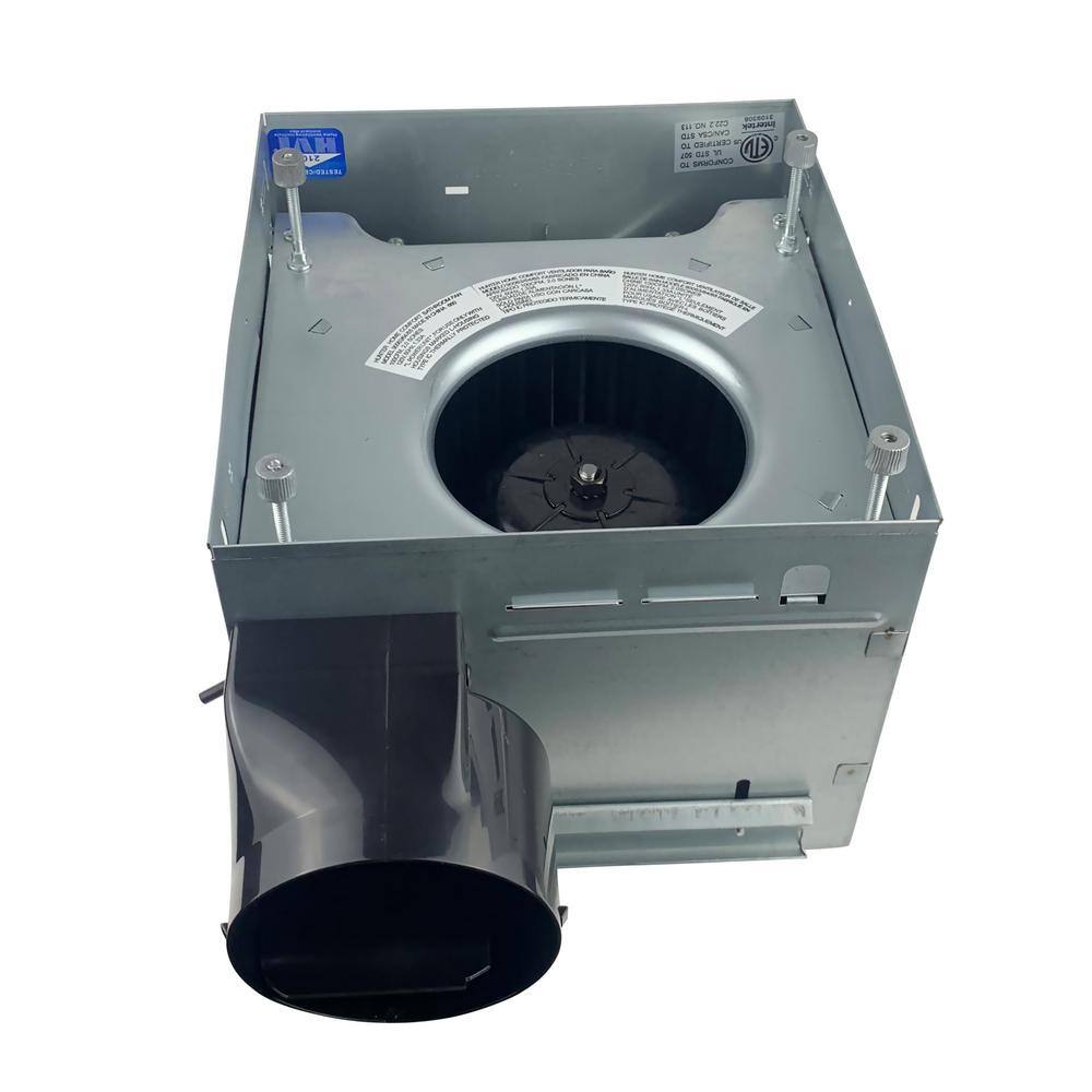 Brushed Nickel Frosted Glass Bathroom Exhaust Fan with Light