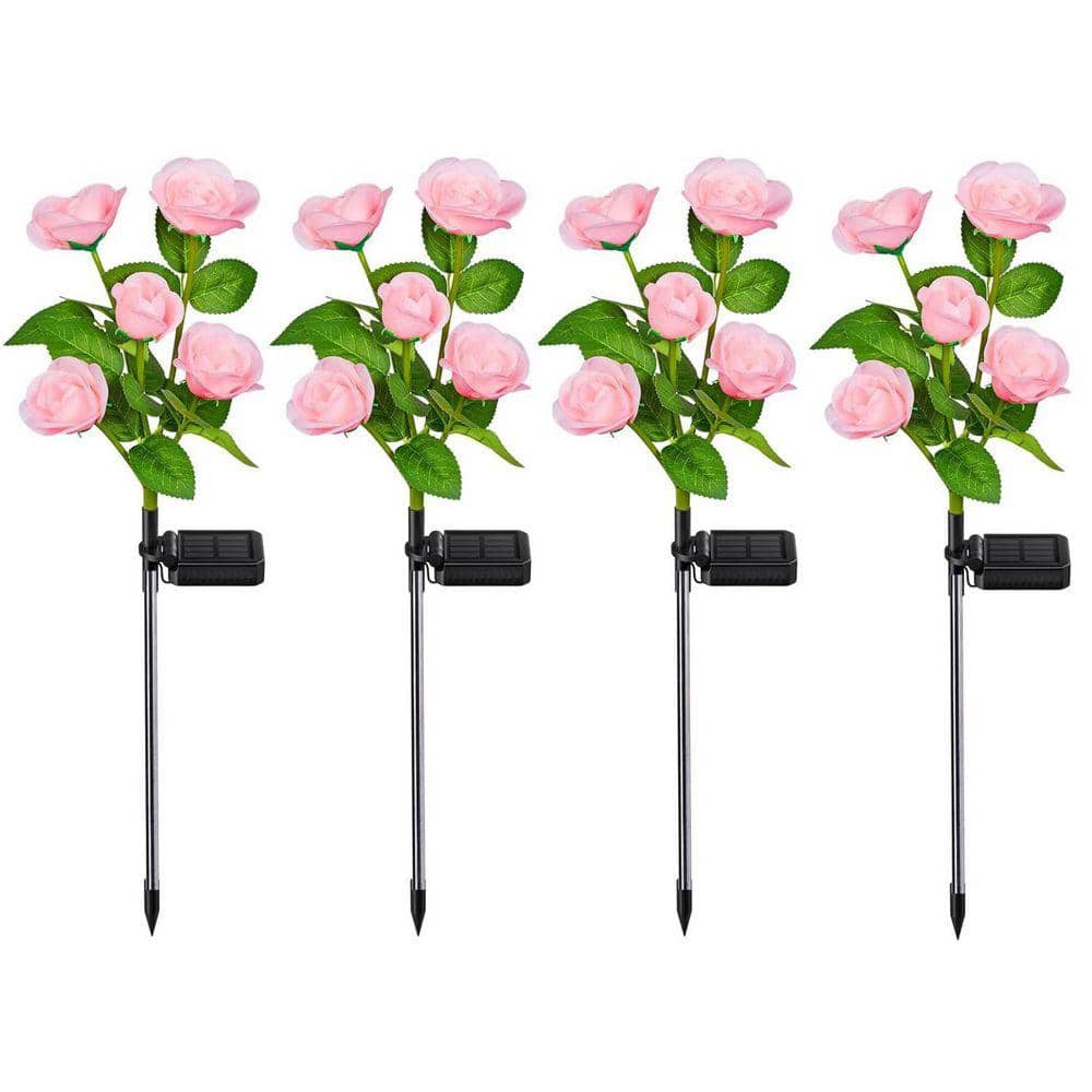 Solar Garden Lights with 20 Rose Flowersr, 4-Pack L0CS3H5J3H - The