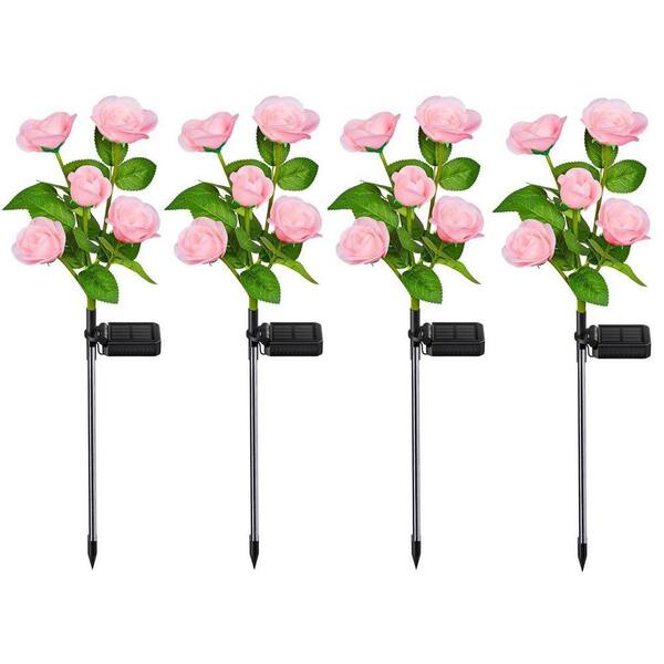 Solar Garden Lights with 20 Rose Flowersr, 4-Pack L0CS3H5J3H - The
