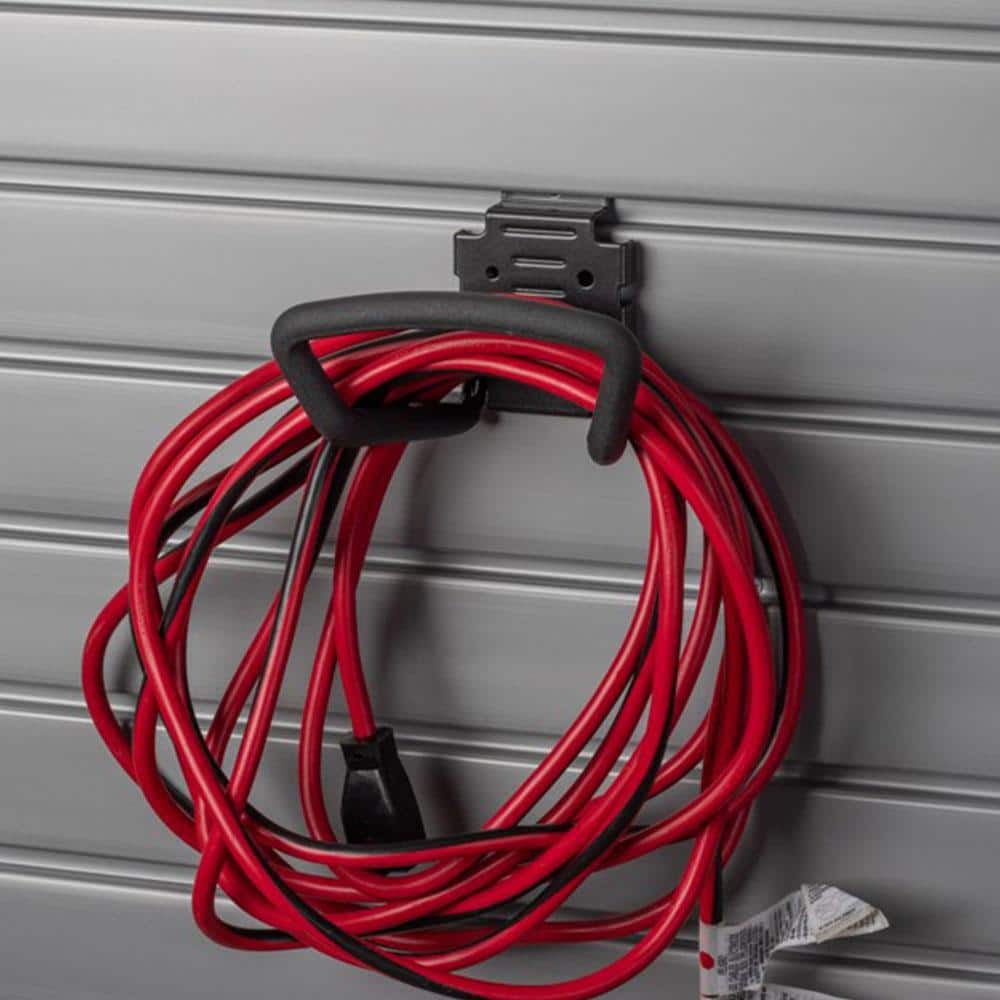 Graphite 6.25 in. Metal Slatwall Hook with Lock