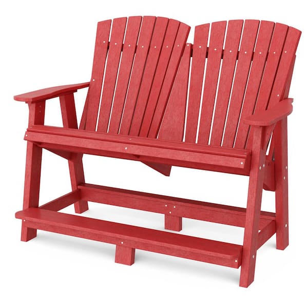 Heritage Cardinal Red Plastic Outdoor Double High Adirondack Chair