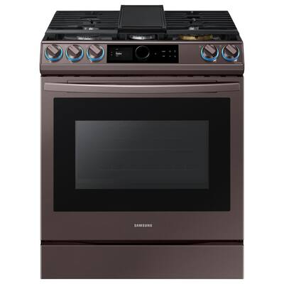 30 in. 6 cu. ft. Slide-In Gas Range with Smart Dial and Air Fry in Fingerprint Resistant Tuscan Stainless Steel
