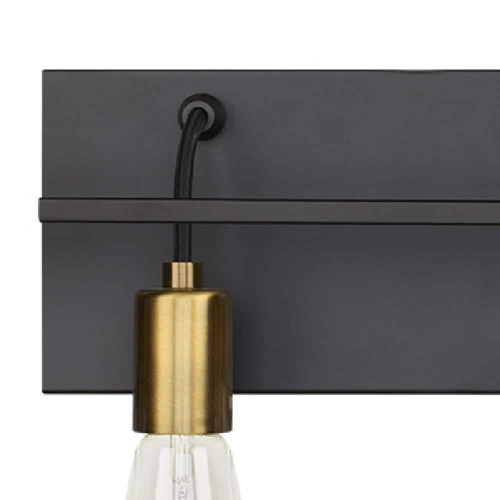 Tae 36" Black and Brass 5-Light Industrial Bath Bar