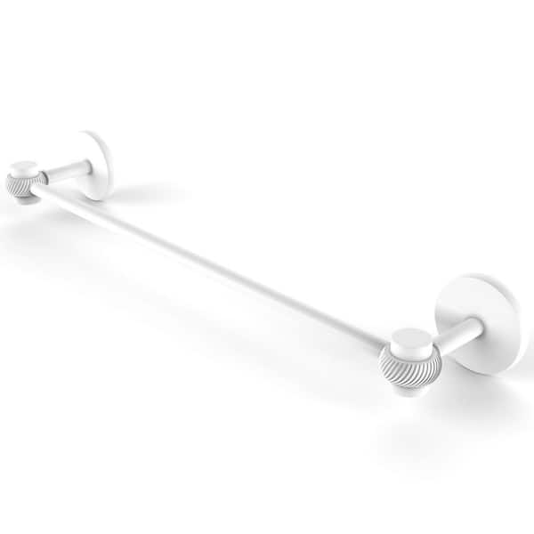 Allied Brass Satellite Orbit 1-Collection 24 in. Wall Mounted Single Towel Bar in Matte White with Twist Accents