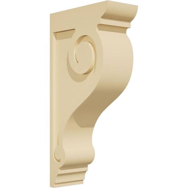 Ekena Millwork Standard Scroll 3 in. W x 14 in. H x 7 in. D Signature Urethane Polyurethane Corbel