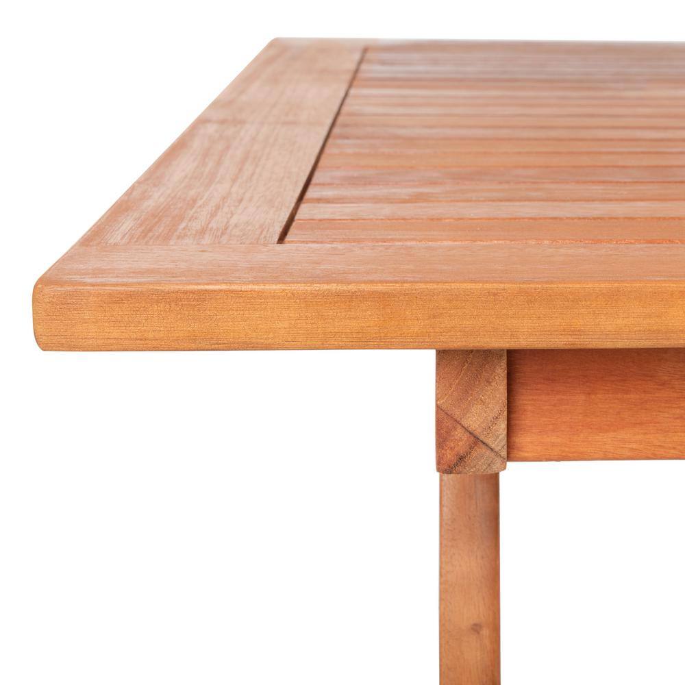 Natural Eucalyptus 4-Person Rectangular Outdoor Dining Set
