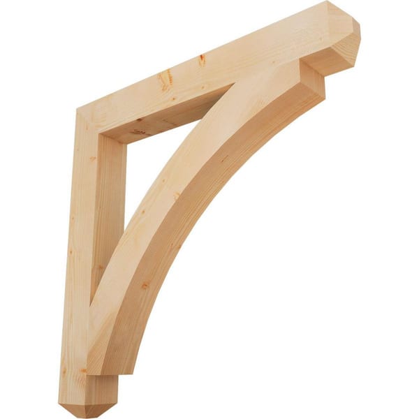 5.5 in. x 48 in. x 48 in. Douglas Fir Thorton Craftsman Smooth Bracket