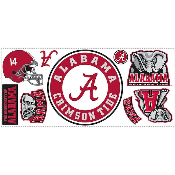 Unbranded 18 in. x 40 in. University of Alabama 9-Piece Peel and Stick Wall Giant Wall Decals-DISCONTINUED
