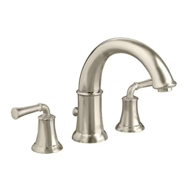 American Standard Portsmouth Lever 2-Handle Deck-Mount Roman Tub Faucet in Brushed Nickel