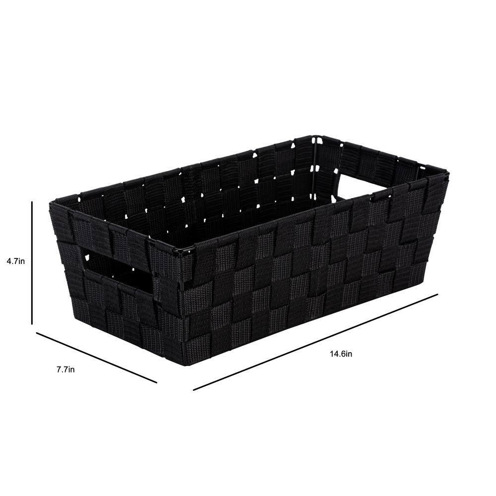 Black Woven Polypropylene Rectangular Storage Bin