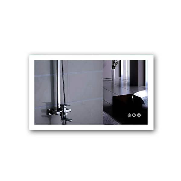 Maincraft 40 in. W x 24 in. H Rectangular Frameless Anti-Fog Wall Mounted LED Light Bathroom Vanity Mirror in Silver