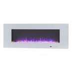 50 in. Toughened Wall Mounted Electric Fireplace Winter Home Decor in White