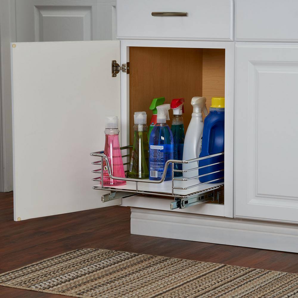 Chrome-Plated Steel Single Tier Under-Cabinet Organizer