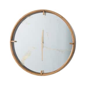 19 in. Brass Metal Frame Wall Clock