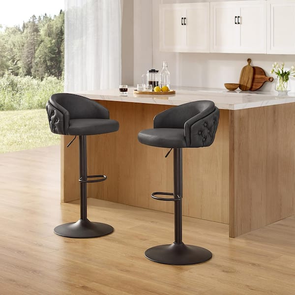 Toby Dark Brown Faux Leather Counter Bar Stool