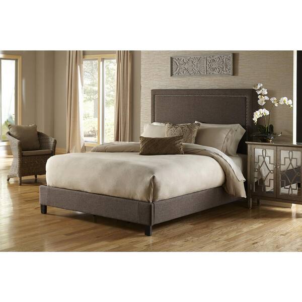 PRI Brown Queen Upholstered Bed