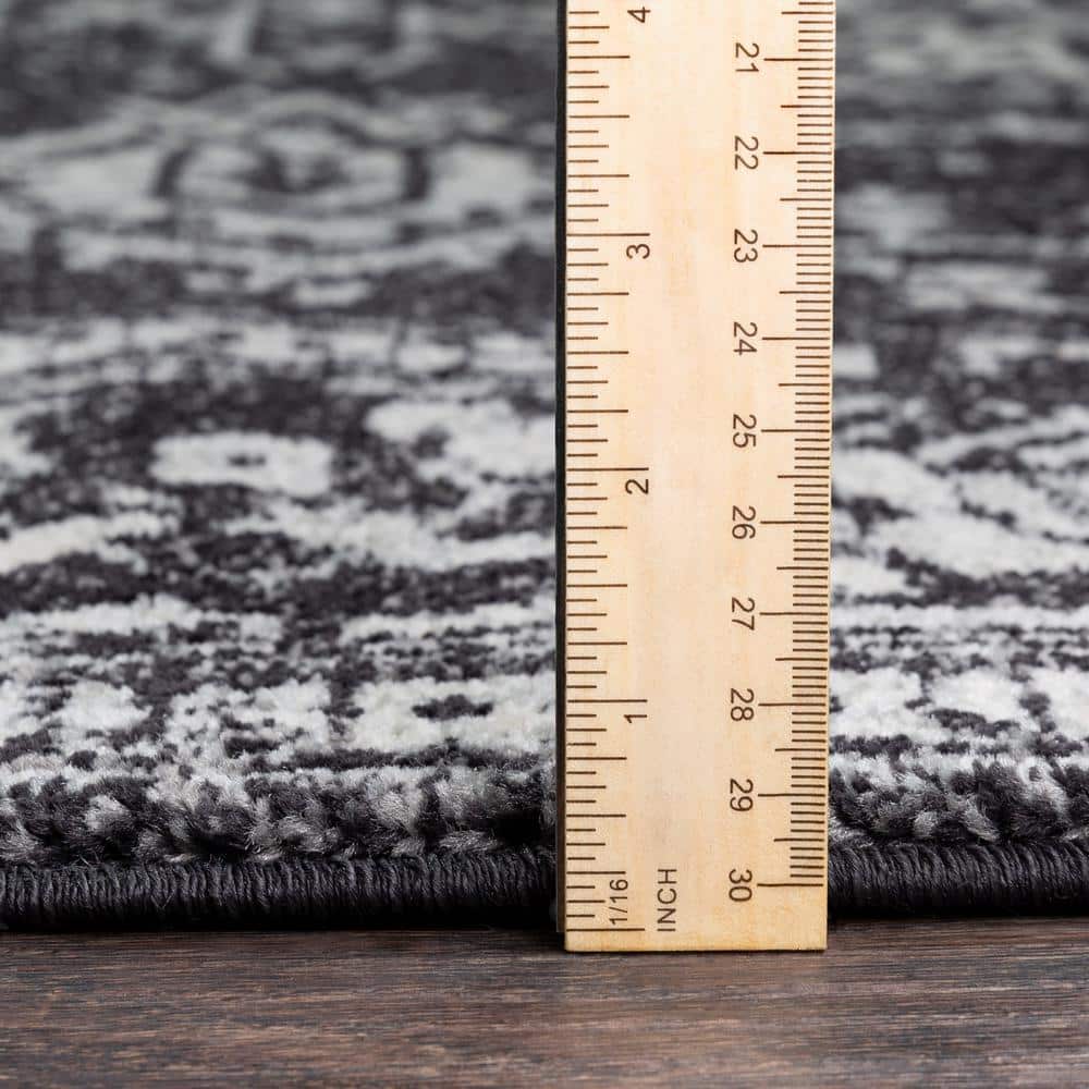 Demeter Classic Black Rectangular Area Rug, 7'10" x 10'3"