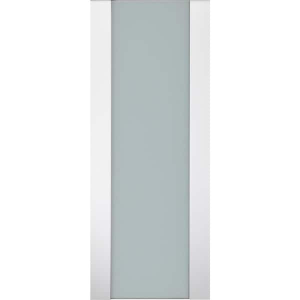 Belldinni Smart Pro H3G 28 in. x 80 in. No Bore Full Lite Frosted Glass Polar White Wood Сomposite Interior Door Slab