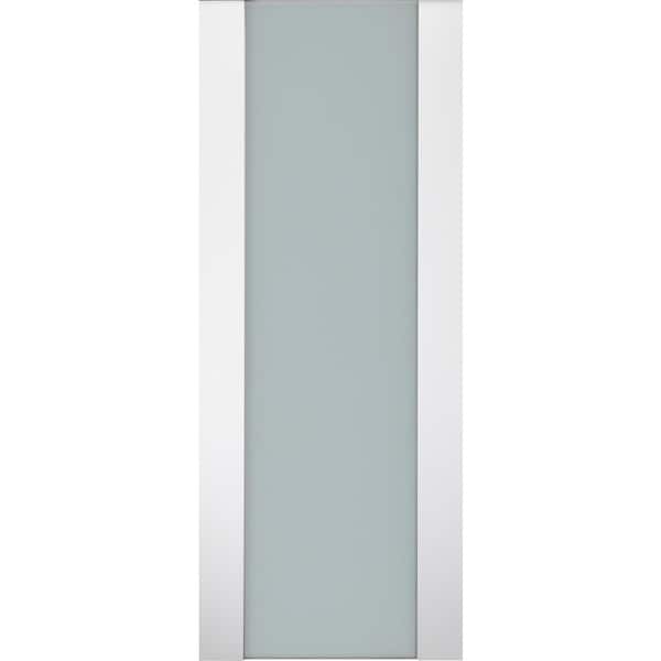 Smart Pro H3G 36 in. x 80 in. No Bore Full Lite Frosted Glass Polar White Wood Сomposite Interior Door Slab