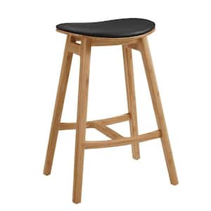 Skol Caramelized Counter Height Stool With Leather Seat (Set of 2)