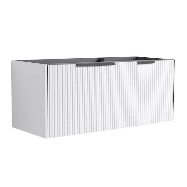 Josue 46.88 in. Wall Mounted Bath Vanity Cabinet without Top in White with 3 Soft-Close Doors