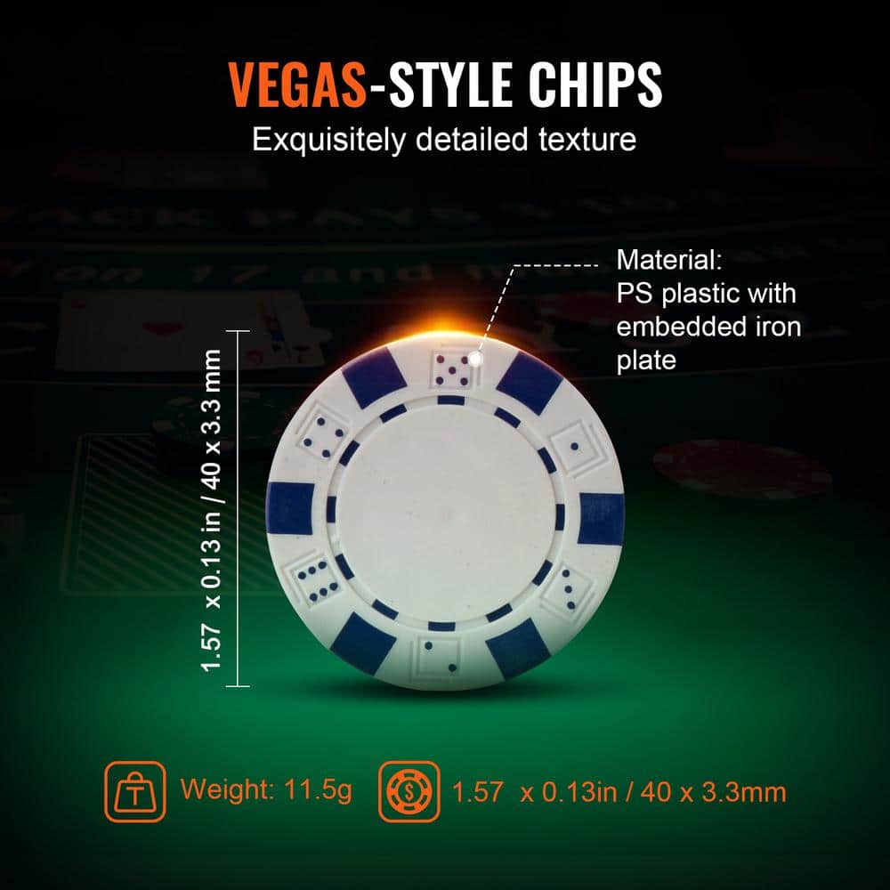 200-Piece Multicolor PS Plastic Poker Chip Set with Aluminum Case