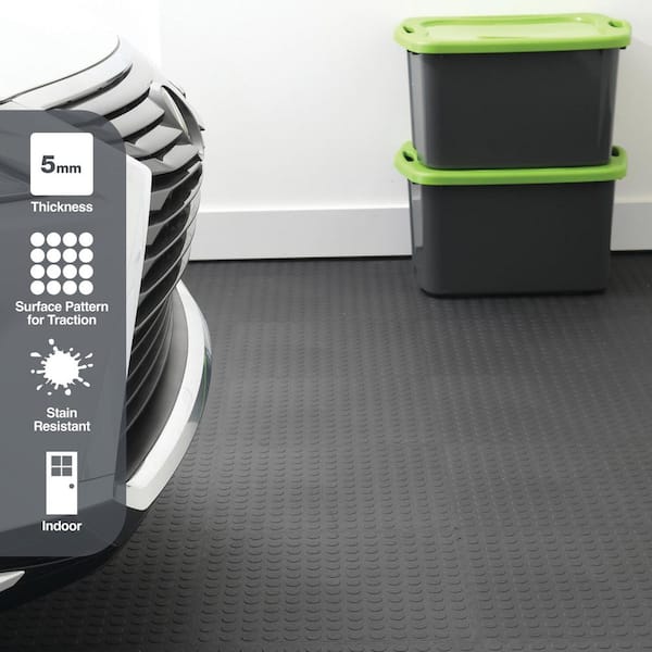 TrafficMaster Black Raised Coin 18 in. W x 18 in. L x 0.1 in