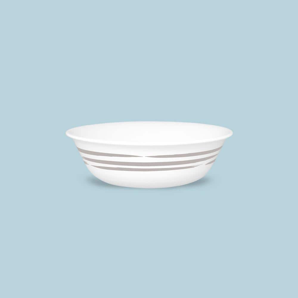 White and Silver Glass 16-Piece Dinnerware Set