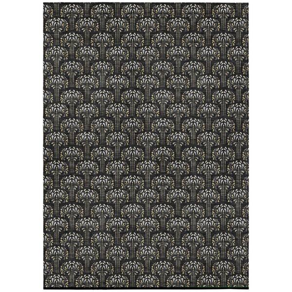 Chantille Machine Washable Indoor/Outdoor Abstract ACN3065 Black 3 ft. x 5 ft. Area Rug