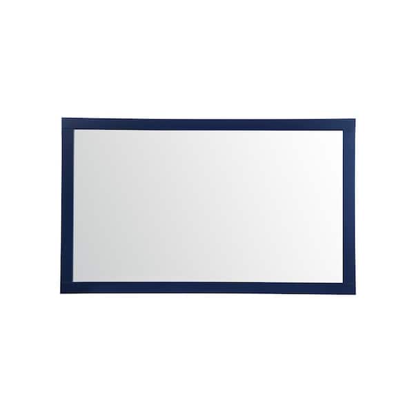 Unbranded Timeless Home 60 in. W x 36 in. H x modern Wood Framed Rectangle Blue Mirror
