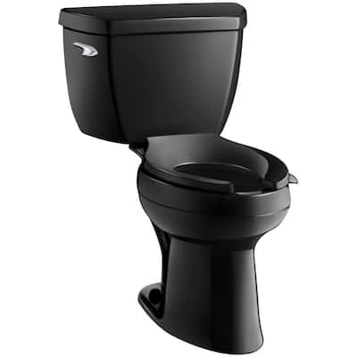 Highline Classic 2-Piece 1.6 GPF Single Flush Elongated Toilet in Black, Seat Not Included