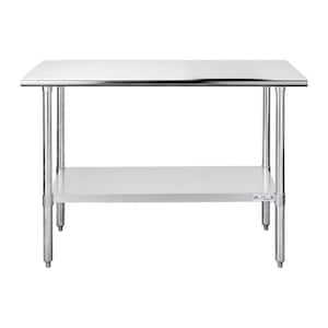 Stainless Steel Kitchen Utility Table with Undershelf and Galvanized Legs for Restaurant