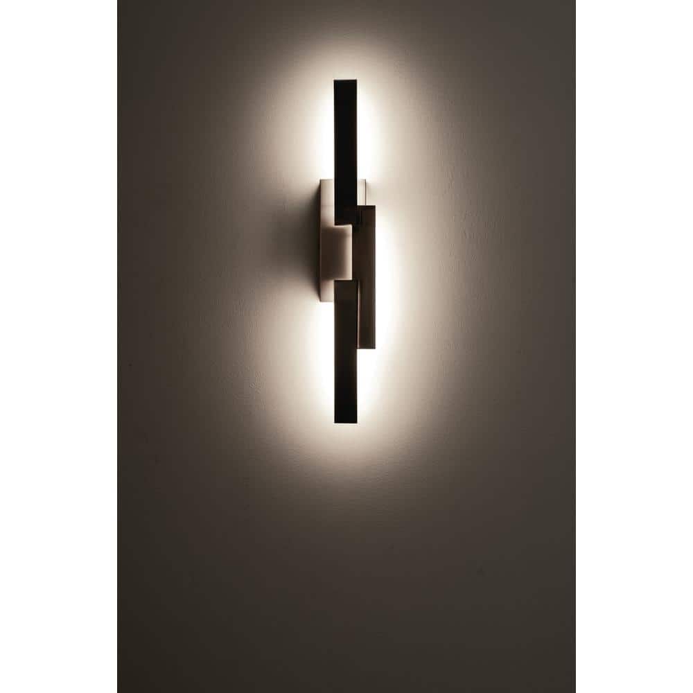 Ion Layered Modern Nickel 20" Dimmable LED Wall Sconce
