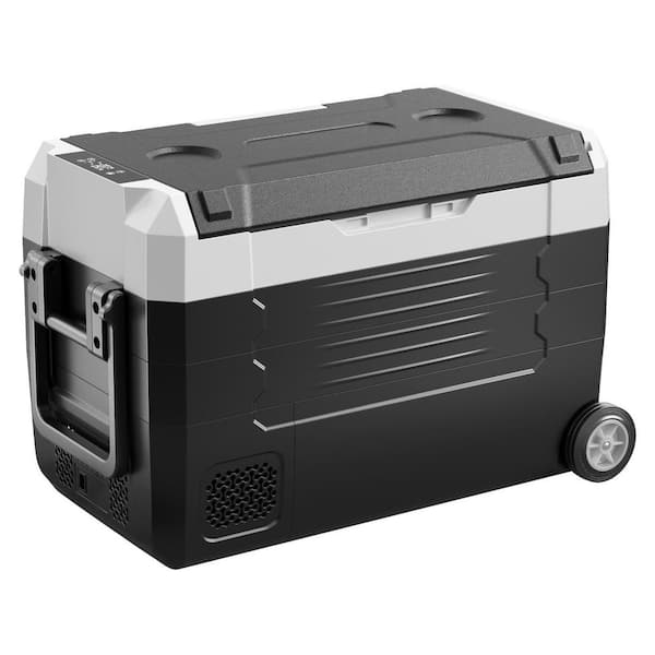 37 qt./35 L Portable Outdoor Refrigerator Carbon Steel Car Refrigerator 12-Volt in Black
