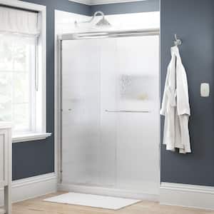 Simplicity 60 in. x 70 in. Semi-Frameless Traditional Sliding Shower Door in Chrome with Rain Glass