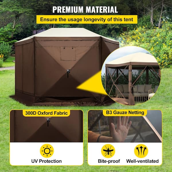 SVOPES 10 x 10 FT. Gazebo Screen Tent, 6-Sided Pop-up Canopy