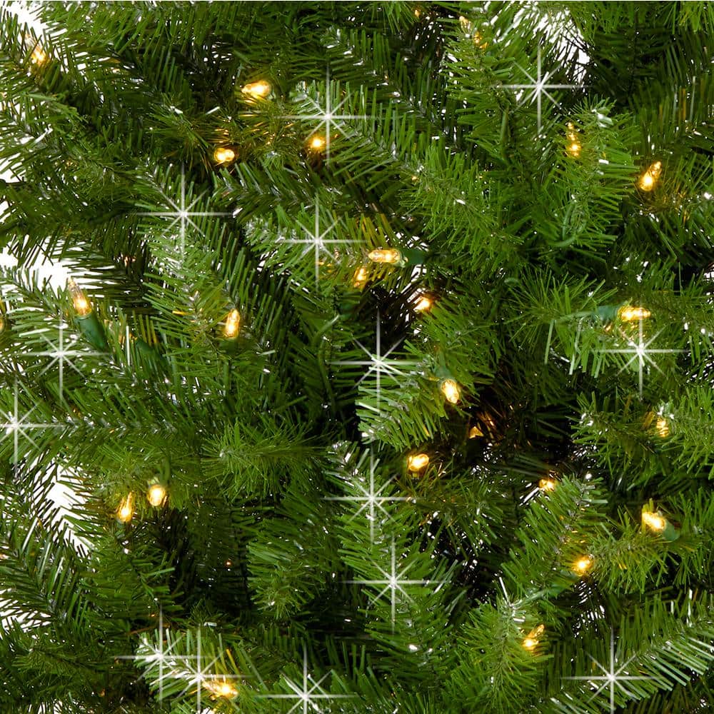 7.5ft Pre-lit Green Fir Artificial Christmas Tree with LED Lights