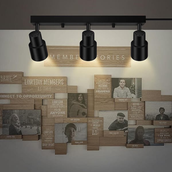 1.3 ft. Black Plug-In Track Lighting Fixture, Adjustable Rotatable Ceiling Spotlight for Kitchen Bedroom (No Bulb)