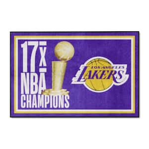 Los Angeles Lakers Purple 4 ft. x 6 ft. Plush Area Rug