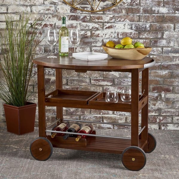 Unbranded Bar Cart, Serving Cart for Home, Microwave Cart, Drink Cart, Mobile Kitchen Utility Cart with Wine Rack and Glass Holder