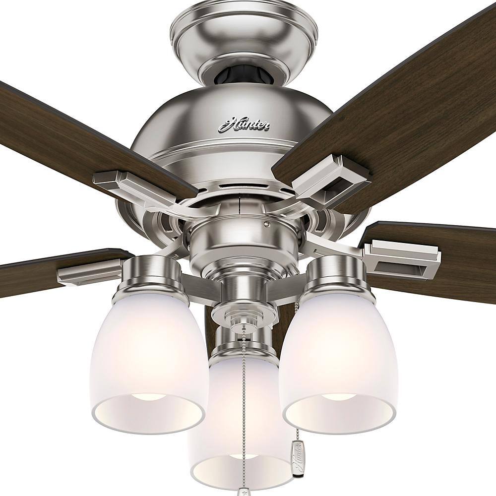 Donegan 44" Brushed Nickel Ceiling Fan with LED Light and Reversible Blades
