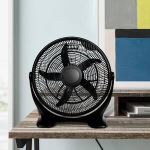18 in. 3 fan speeds Outdoor/Indoor Oscillating Quiet Portable Floor Fan in Black