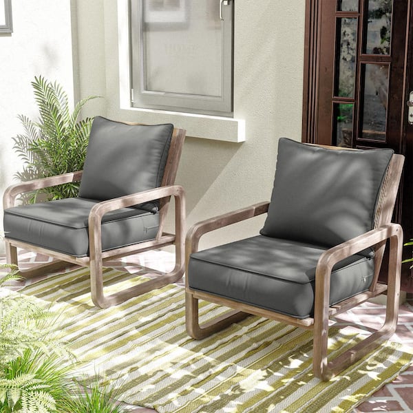 19 in. x 19 in. x 4 in. Square Outdoor Deep Seating Cushion Set Seat and Back Cushion for Lounge Chair Light Grey